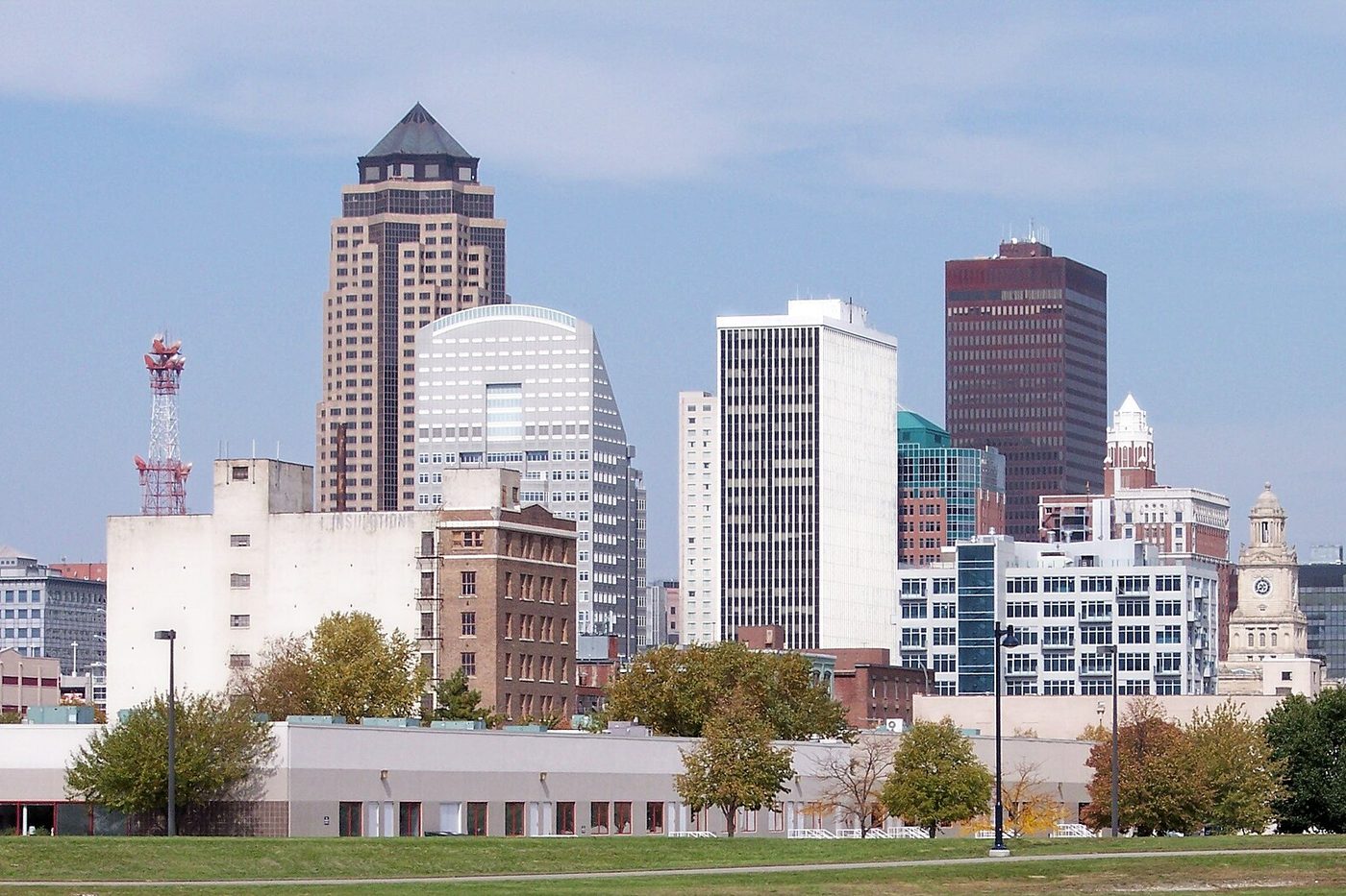 The downtown Des Moines skyline